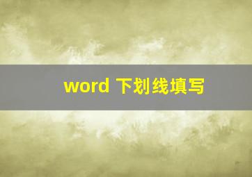 word 下划线填写